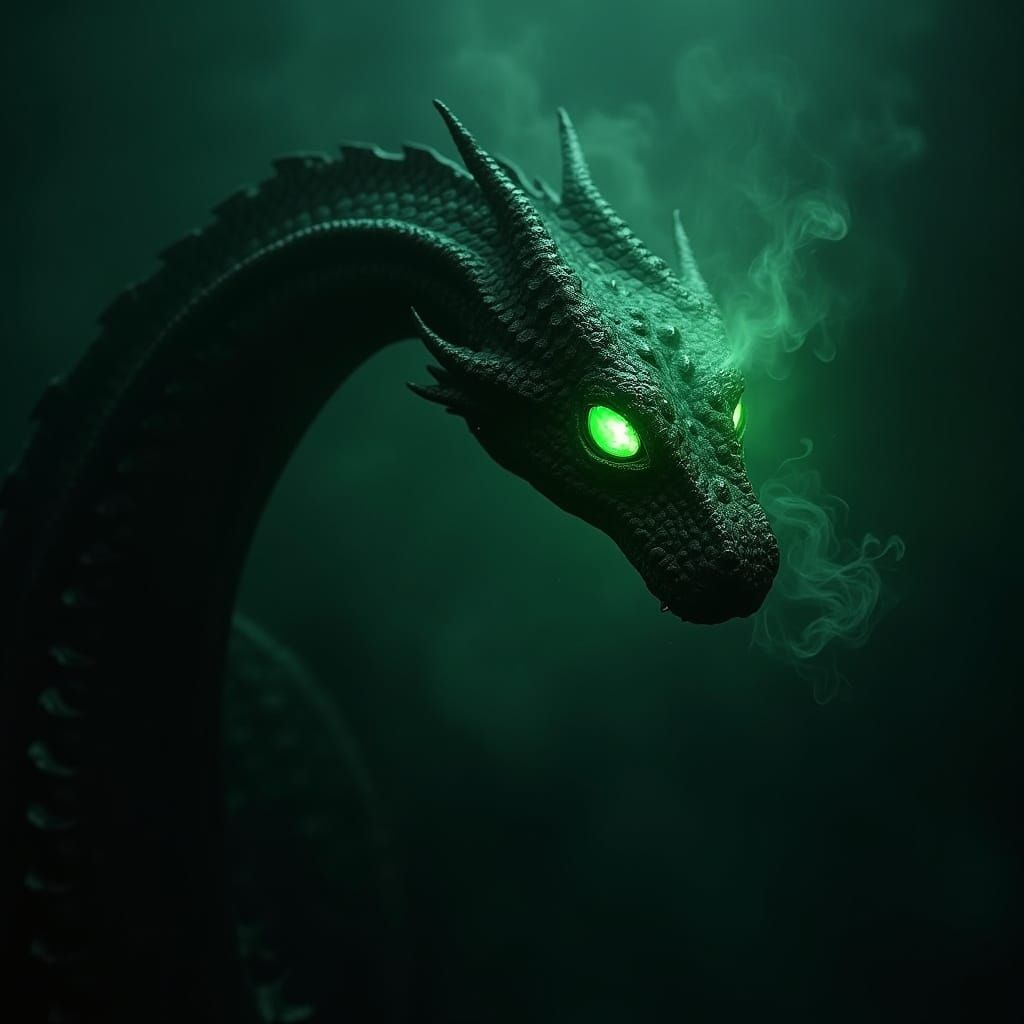 Mystical Serpent-Like Creature Radiates Ethereal Glow