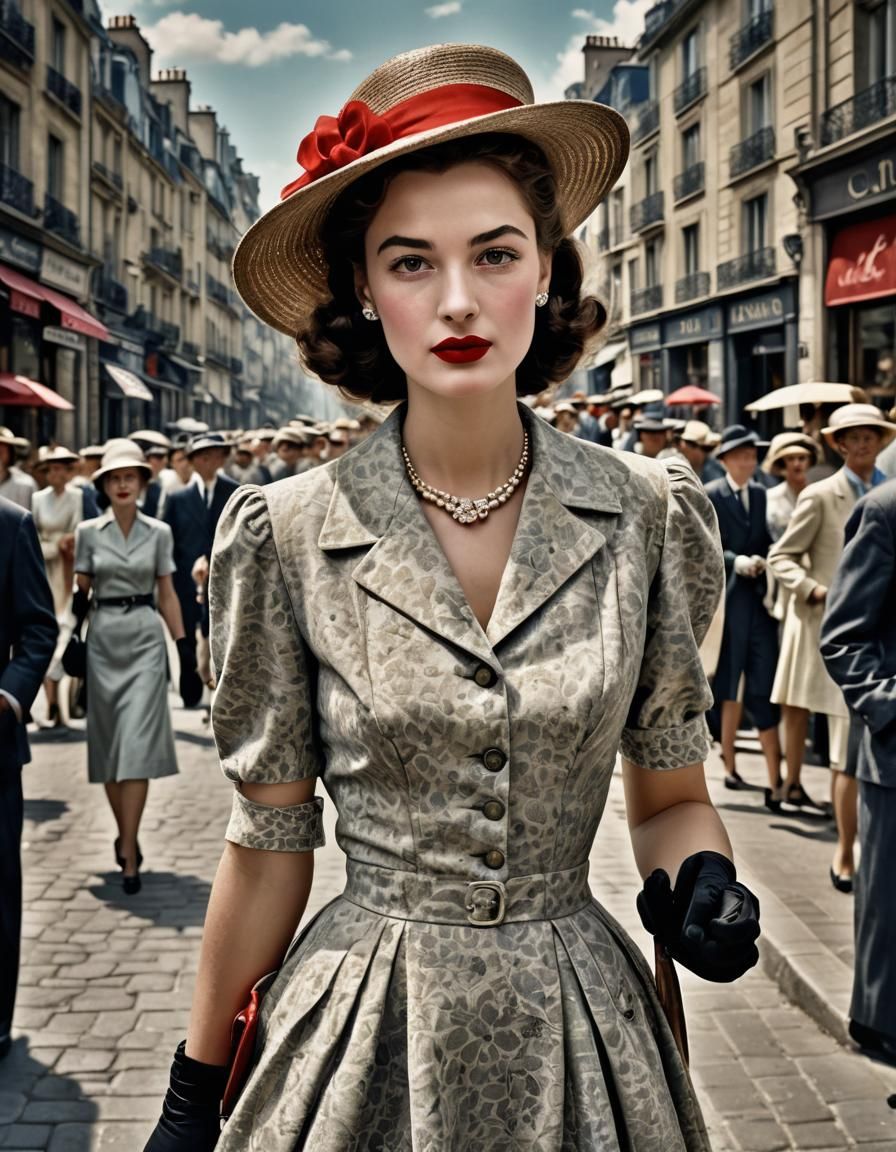 Ethereal 1940s Parisian Beauty in Stunning HDR