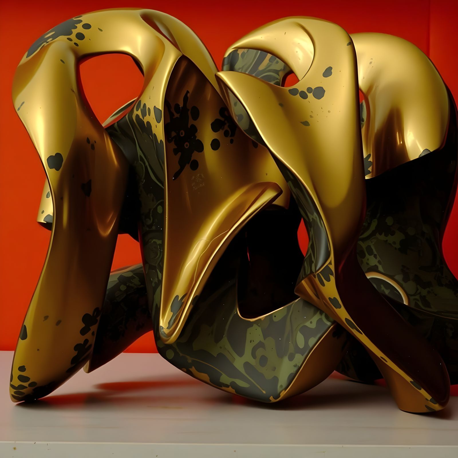 Abstract Bronze Sculpture in Surrealist Style