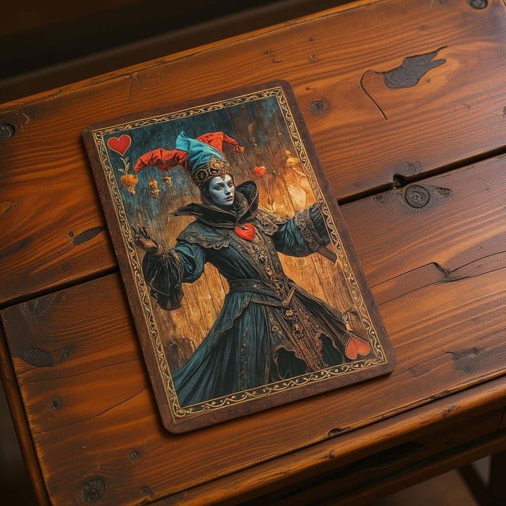 Macabre Jester Playing Card Fantasy Art
