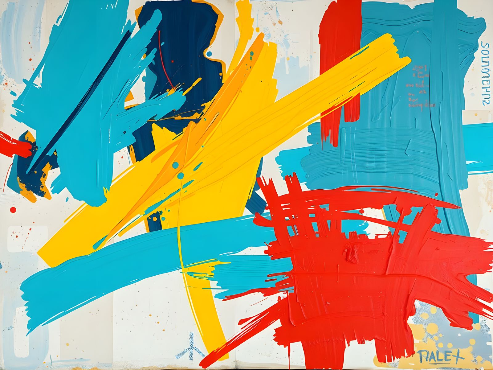 Vibrant Brushstrokes on Abstract Canvas