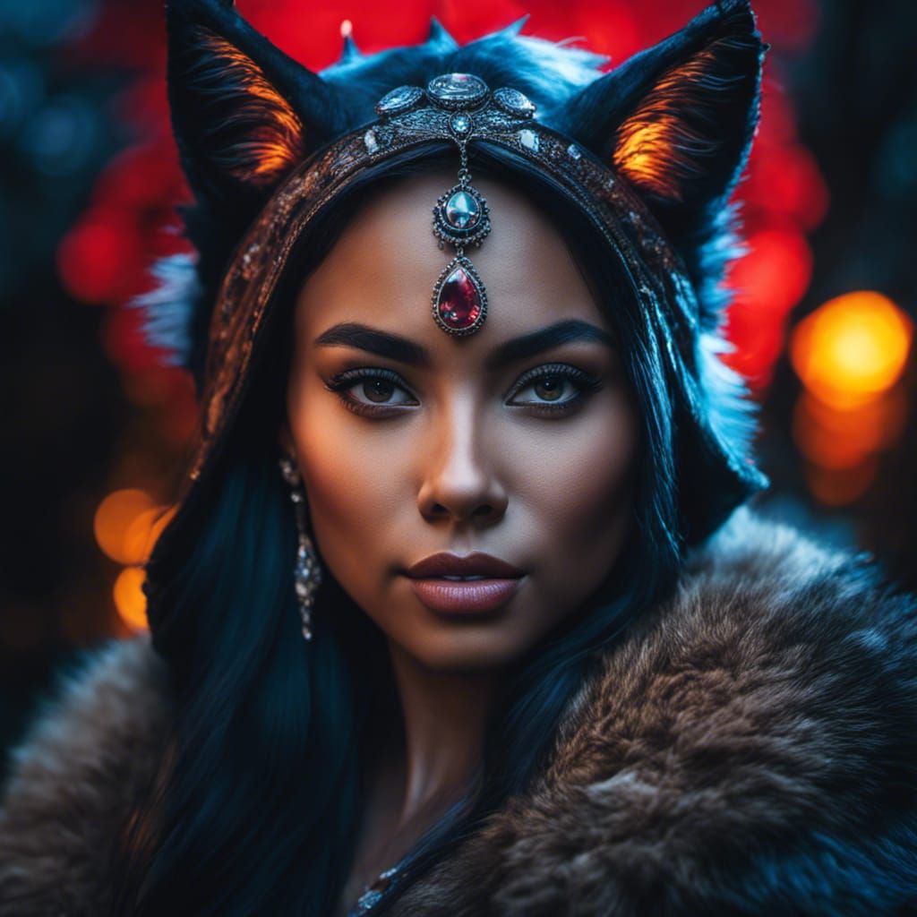 Selfie with Werewolf in Hyperrealistic Graffiti Art Style