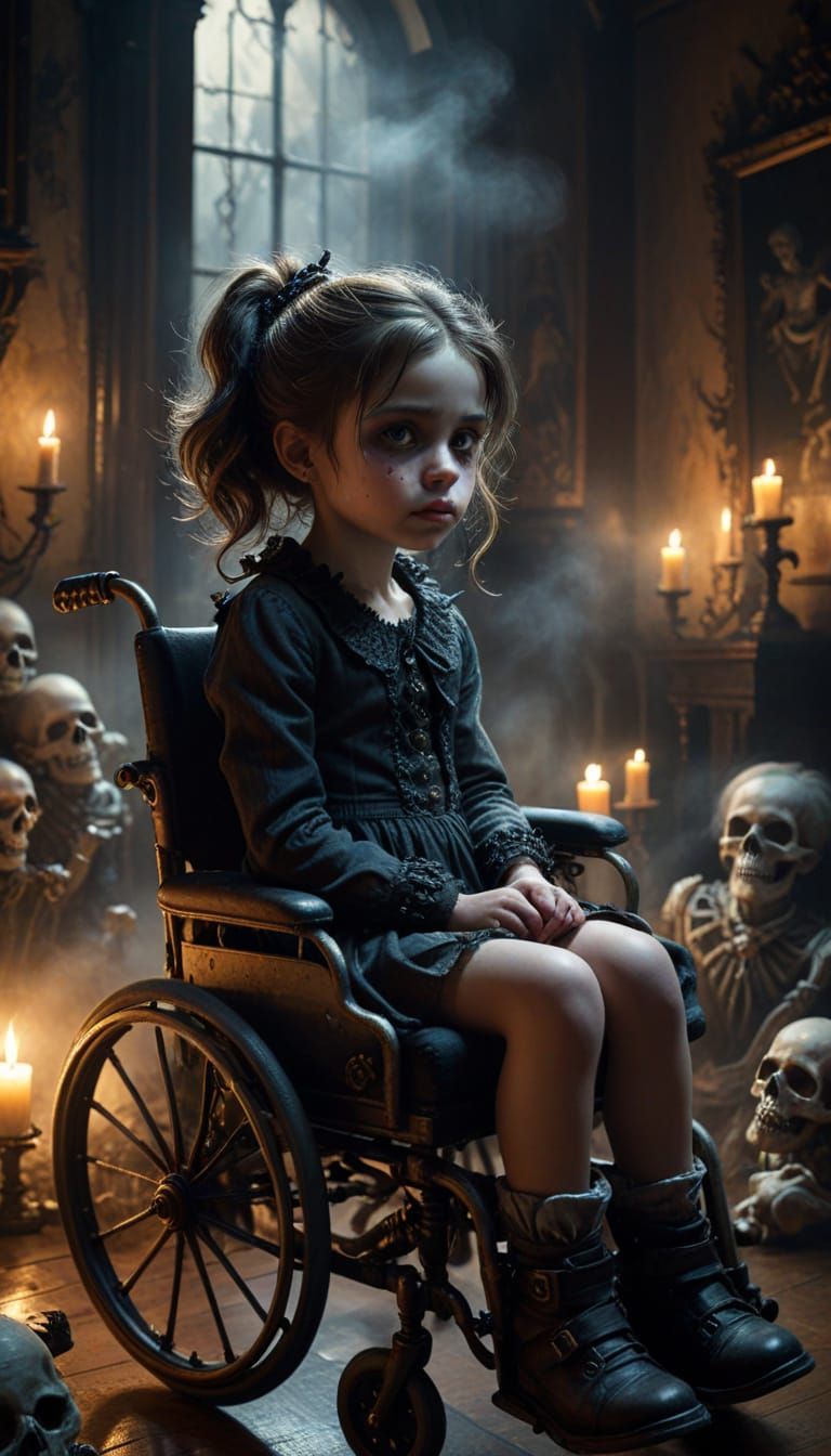 Haunted Mansion: Little Girl in Wheelchair, Rutkowski Style