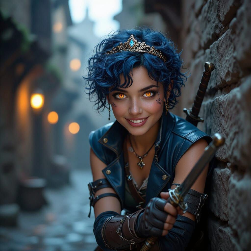 Teen Rogue Lurking in Medieval City Slums