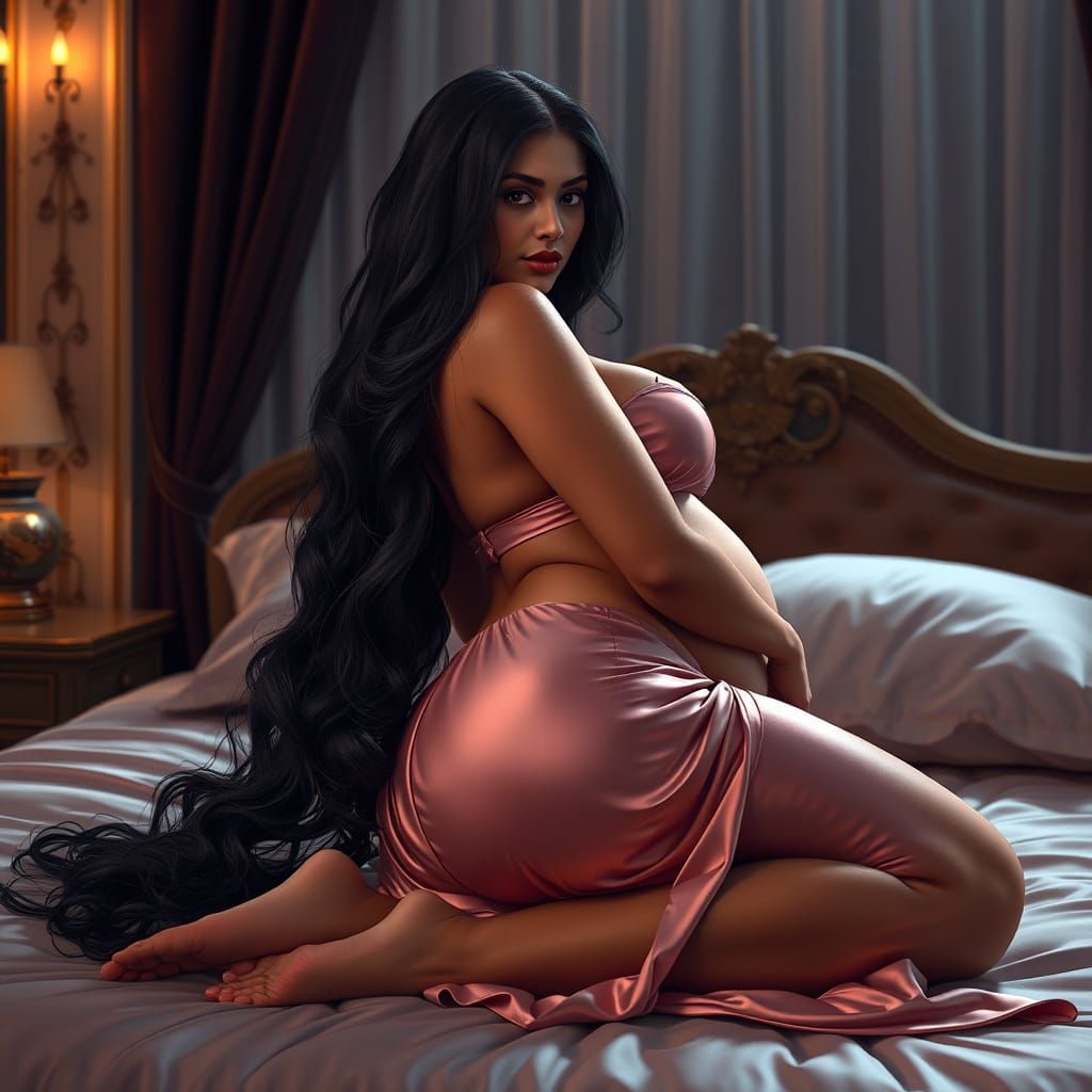 Sultry Indian Beauty in Luxurious Nighttime Slumber