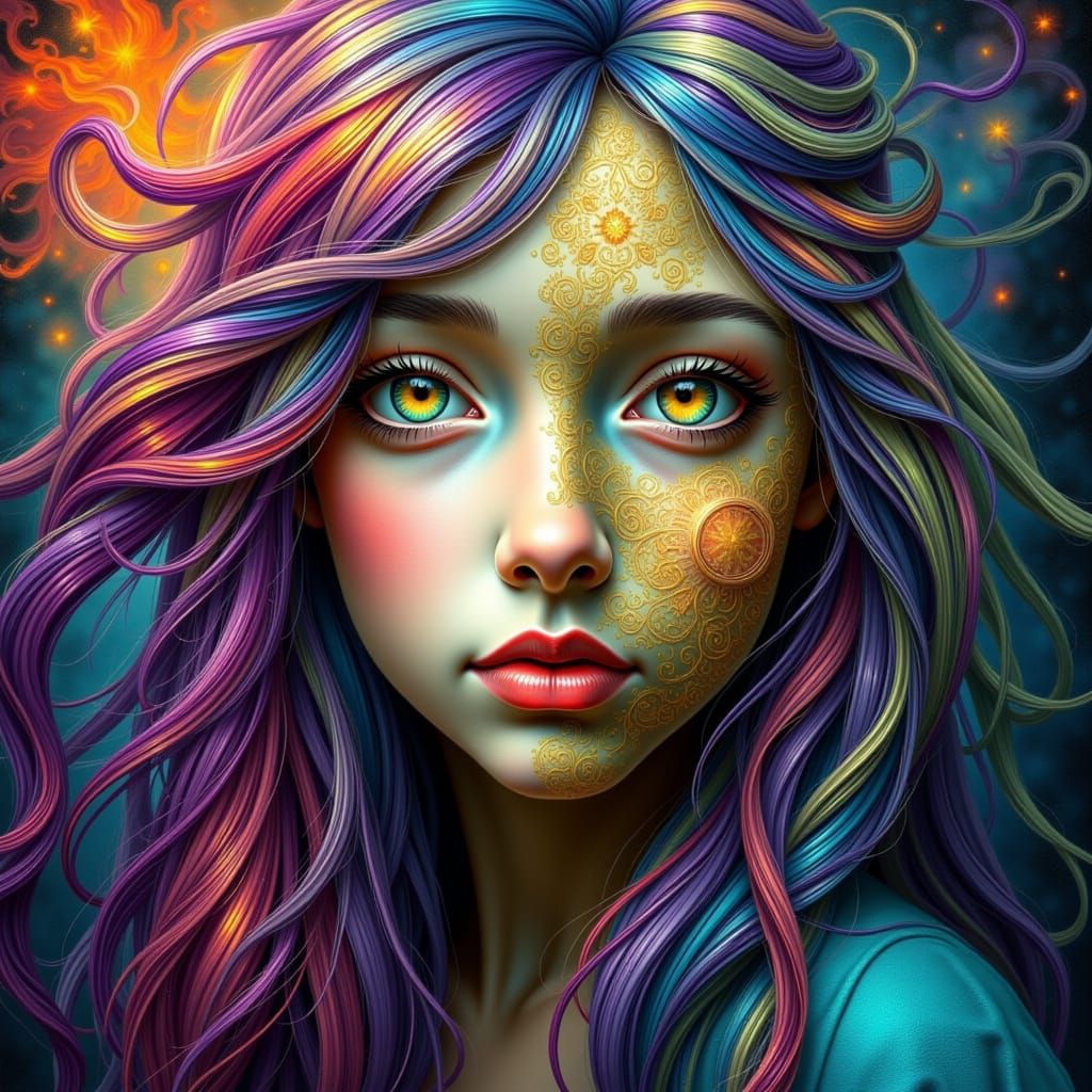 Surreal Faces in Oil, a Vibrant Vision