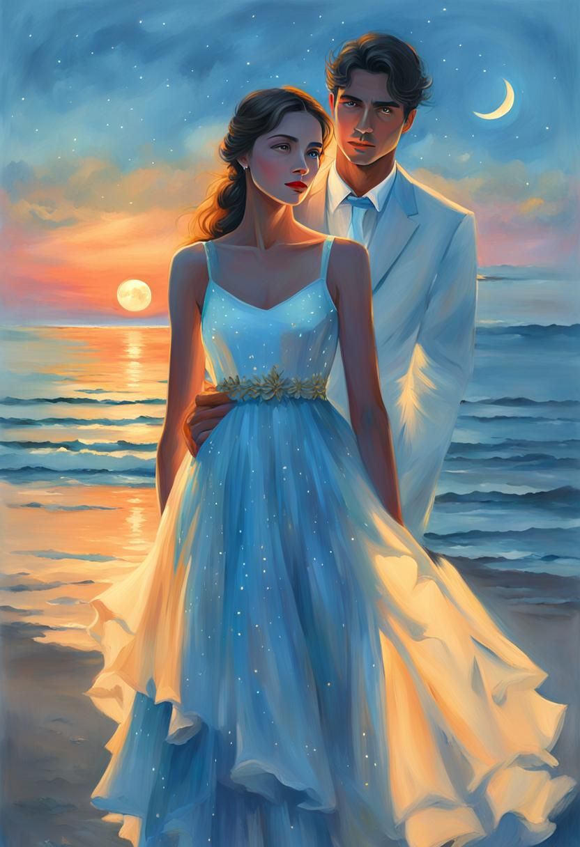 Coastal Twilight: A Digital Painting in Dark Fantasy Style