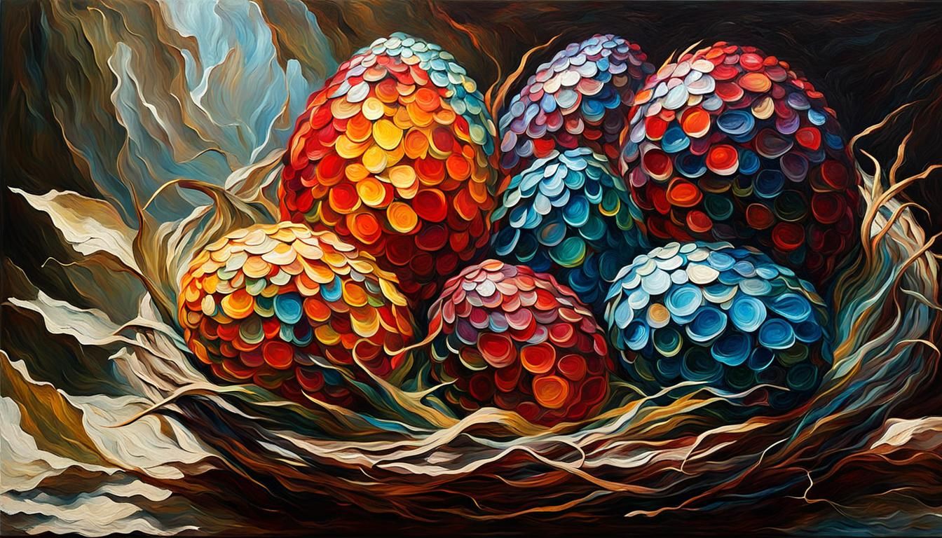 Impasto Painting: Dragon eggs
