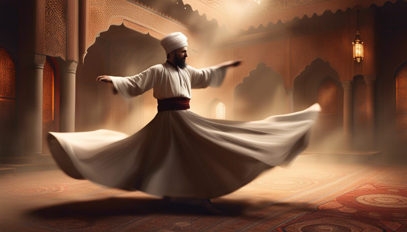 Handsome Whirling Dervish in Detailed Matte Painting