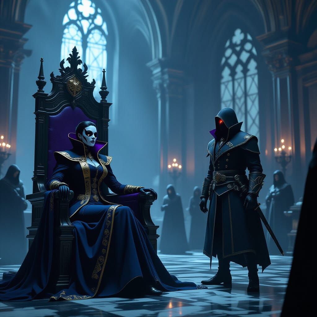 Emily Kaldwin on a Throne in Dishonored Style