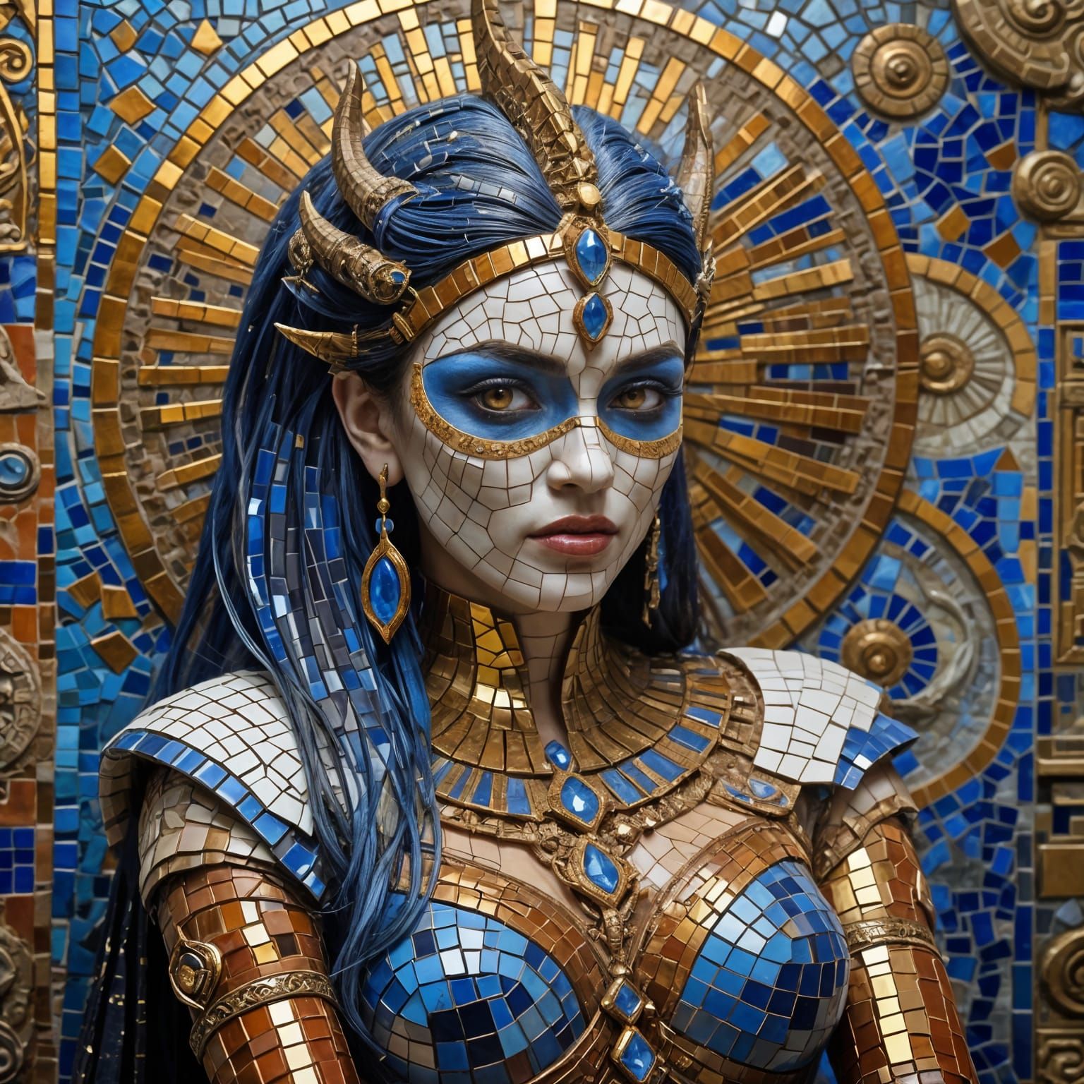 Mystical Southeast Asian Goddess Unveiled in Mosaic Masterpi...