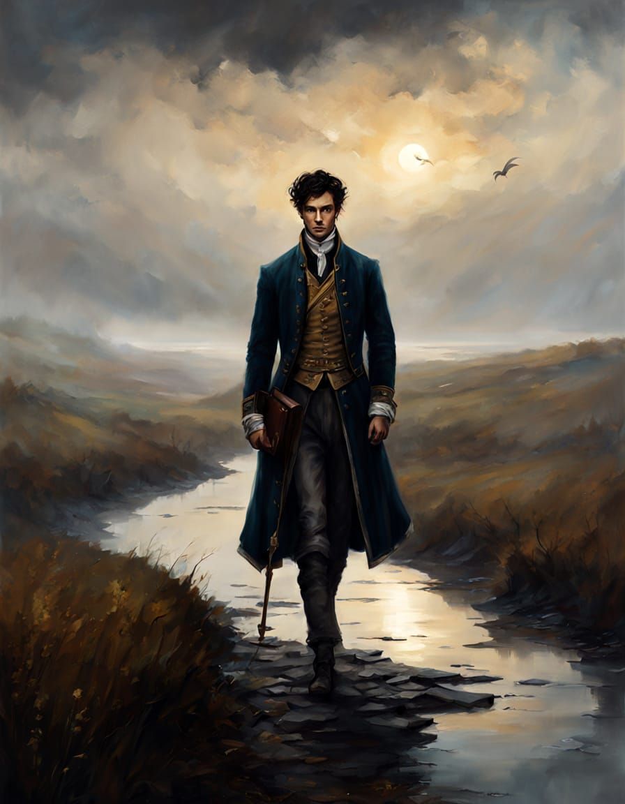 Noble on Misty Moor in Romanticism Style