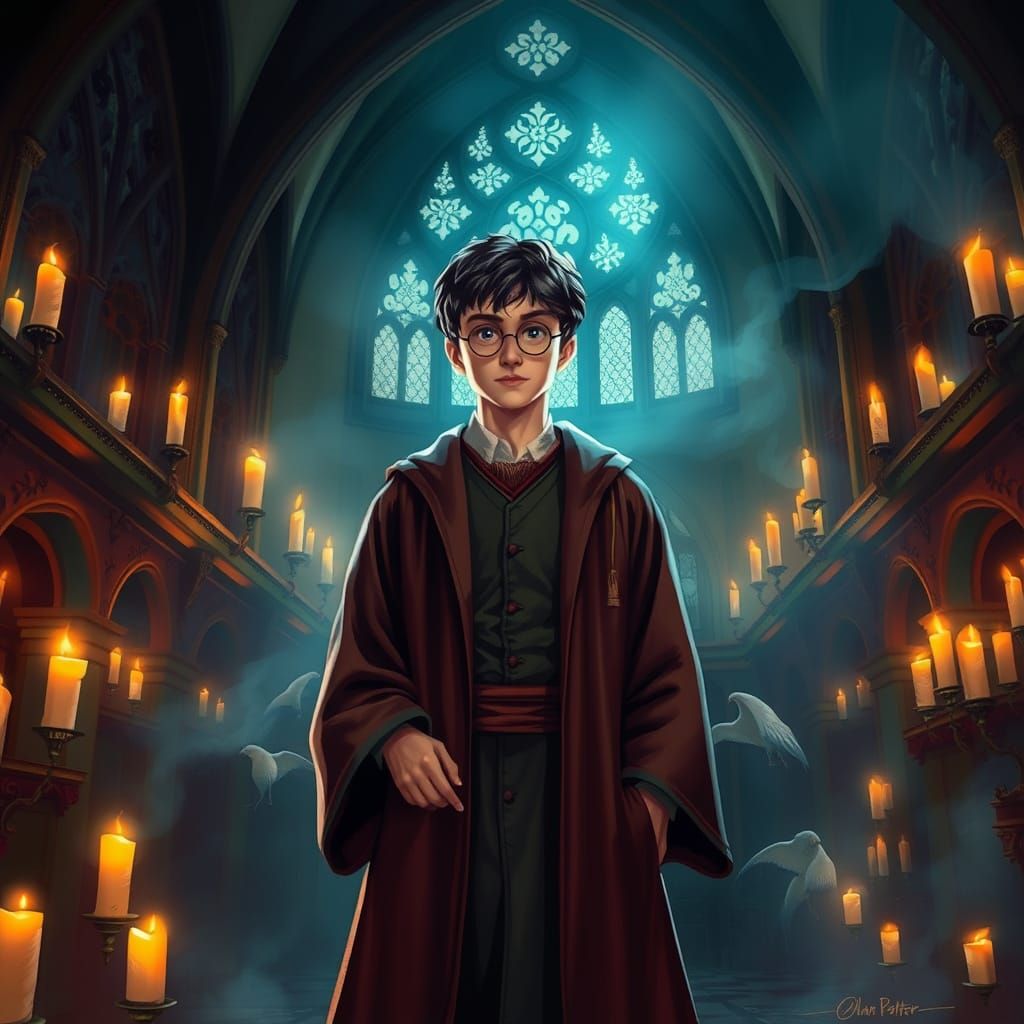 Harry Potter in Great Hall Fantasy Art