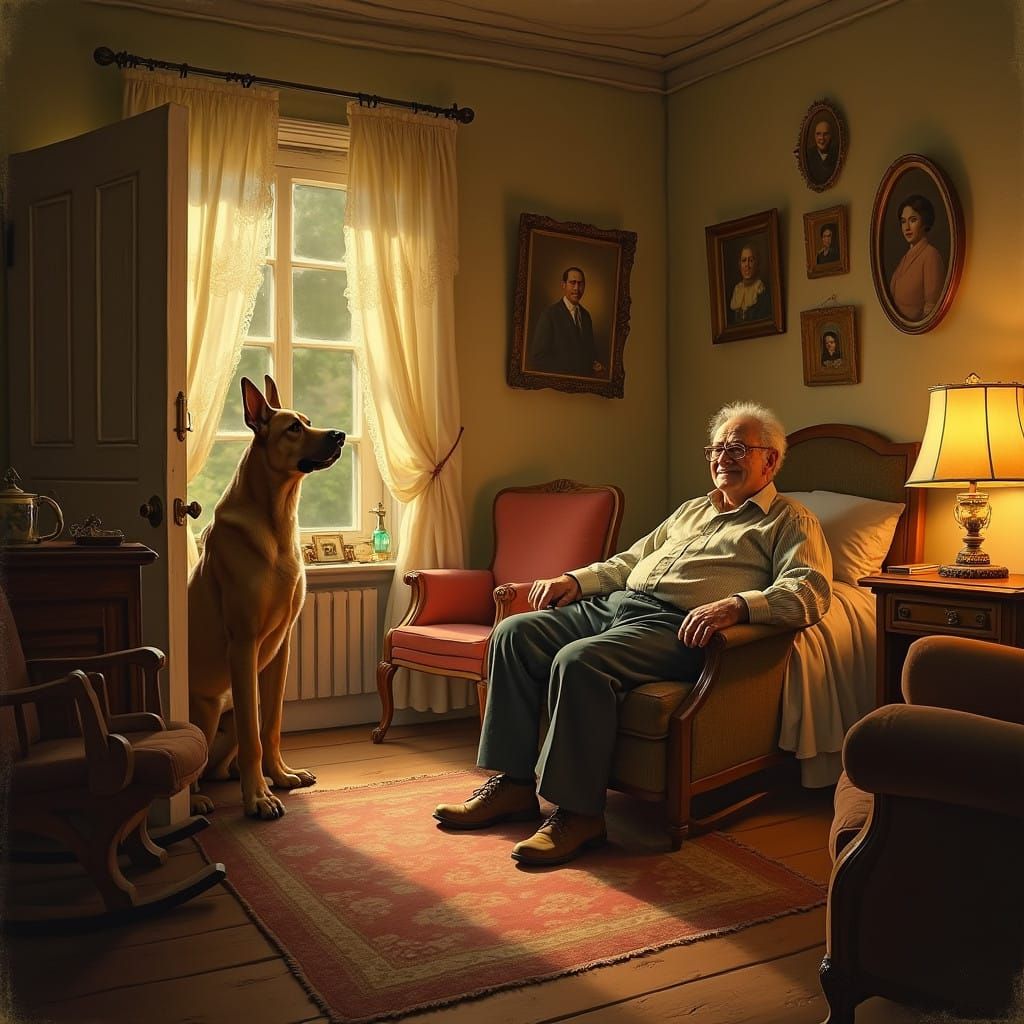 Cozy Family Scene in Warm Vintage Style