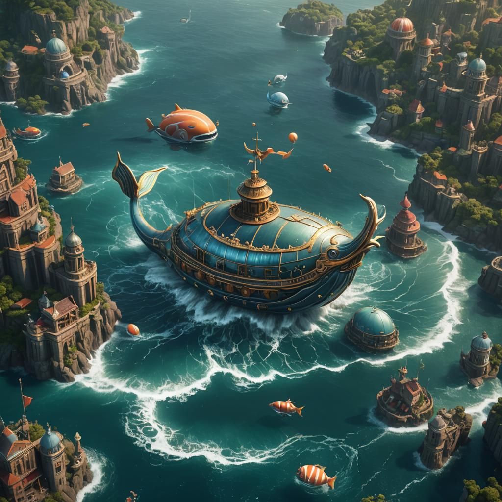 Wailmer in the Sea: Detailed Fantasy Art