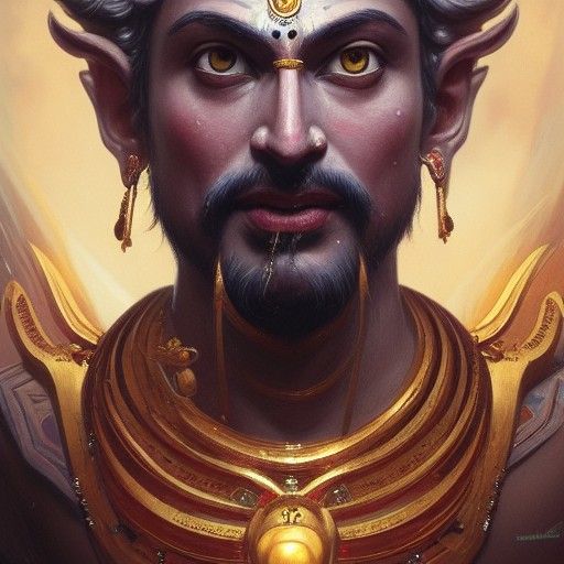 Vishnu, God of Protection: Hyperdetailed Portrait