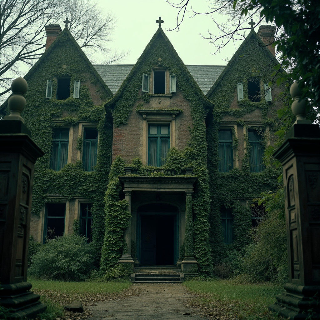 Eerie, Abandoned Mansion in Cinematic Style