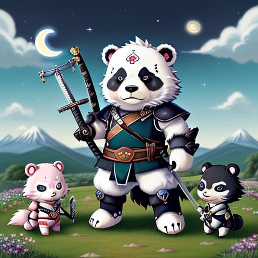 Chibi Samurai Fur Babies Unite in Cute Anime Fantasy