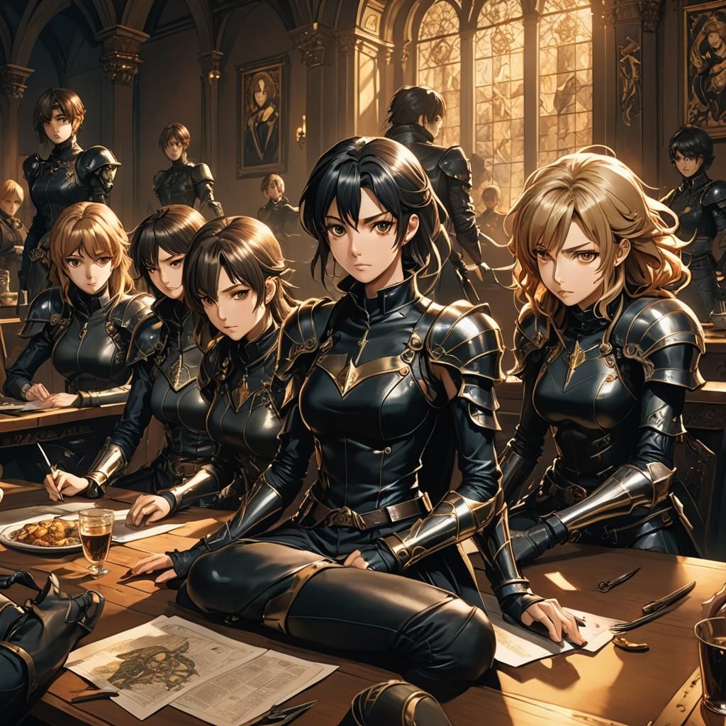 Anime-Style Renaissance: Female Warriors at Supper