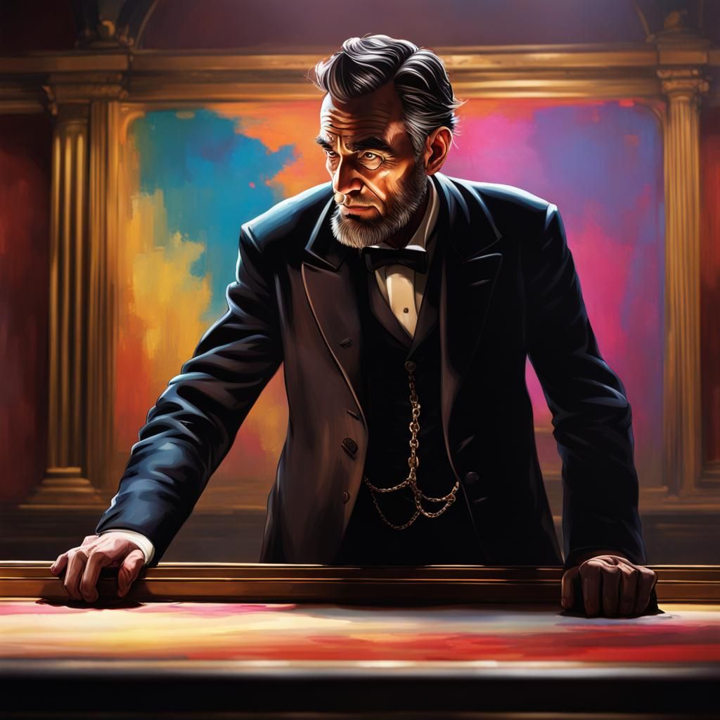 Hyperrealistic Lincoln Shoots Booth: Splash Art