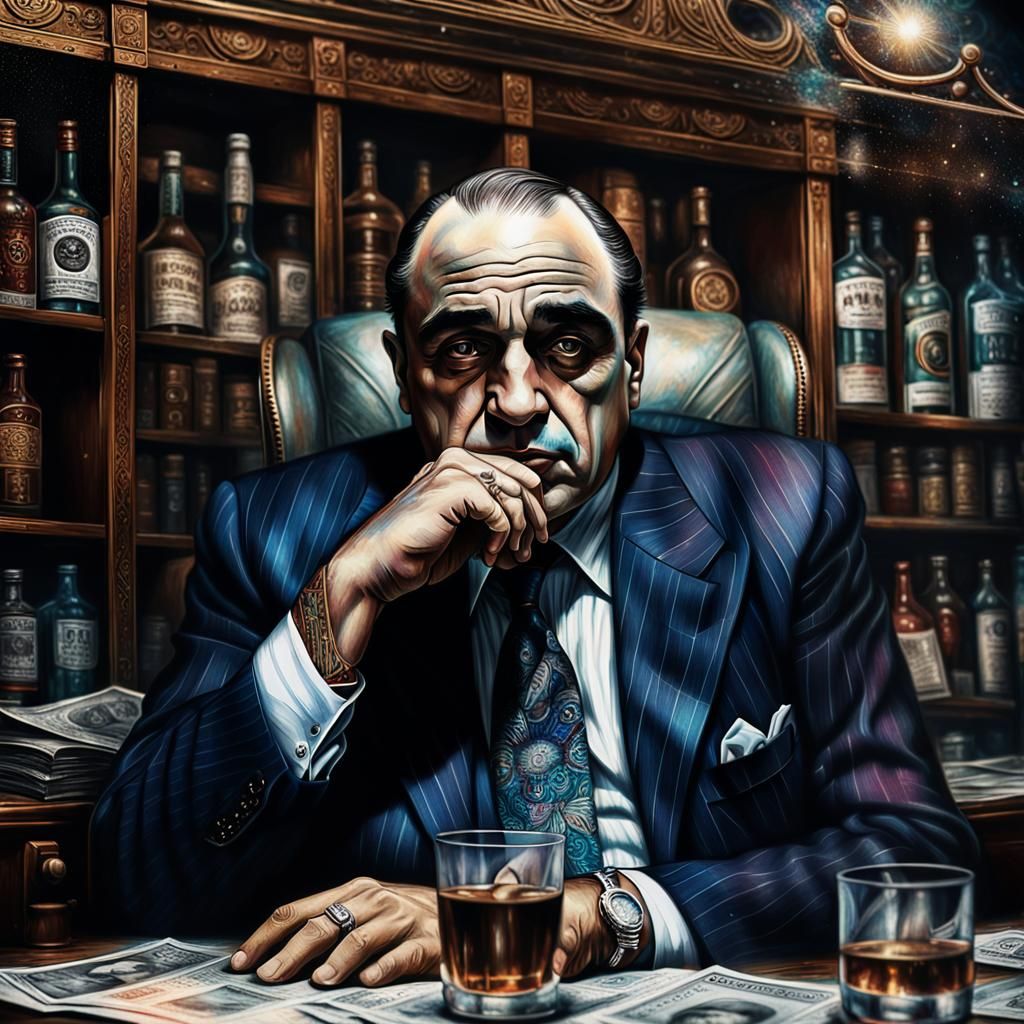 Al Capone in Holographic Astral Cosmic Illustration