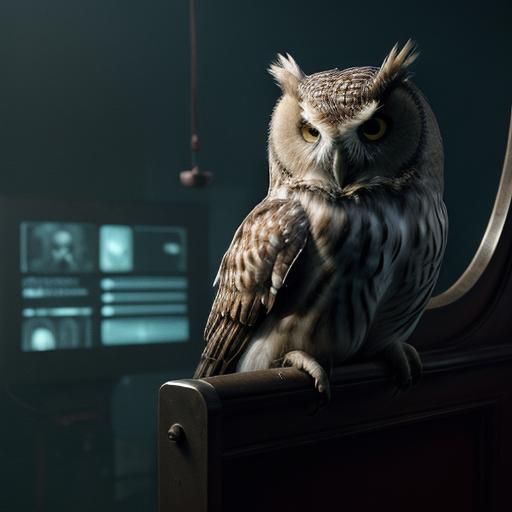 Owl Blood Donation in Moody Realism Style