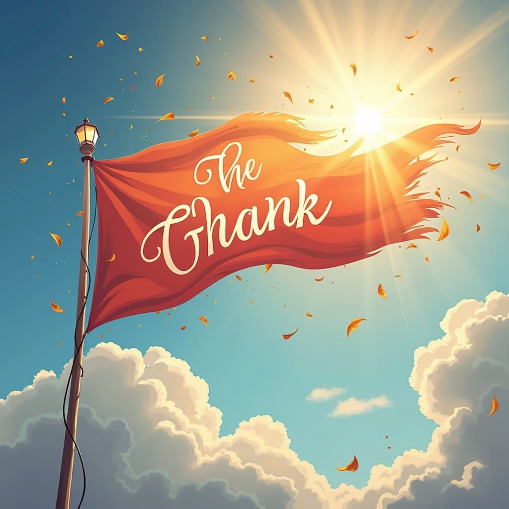 Triumphant Banner of Gratitude and Achievement