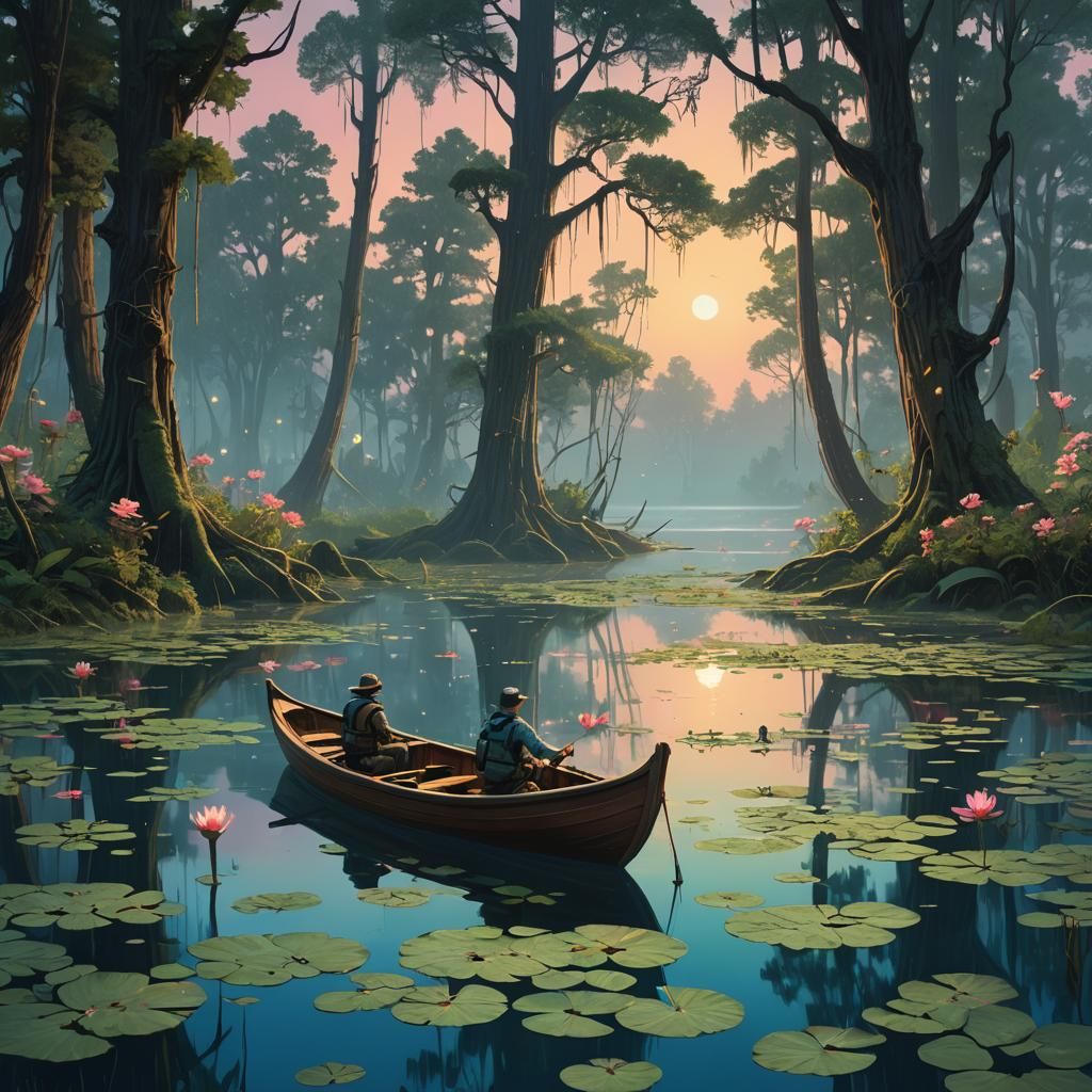 Mystical Bioluminescent Lake: A Fantasy Exploration