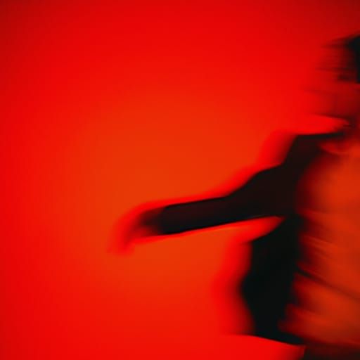 Blurred Man Silhouette in Red Gradient with Motion Blur
