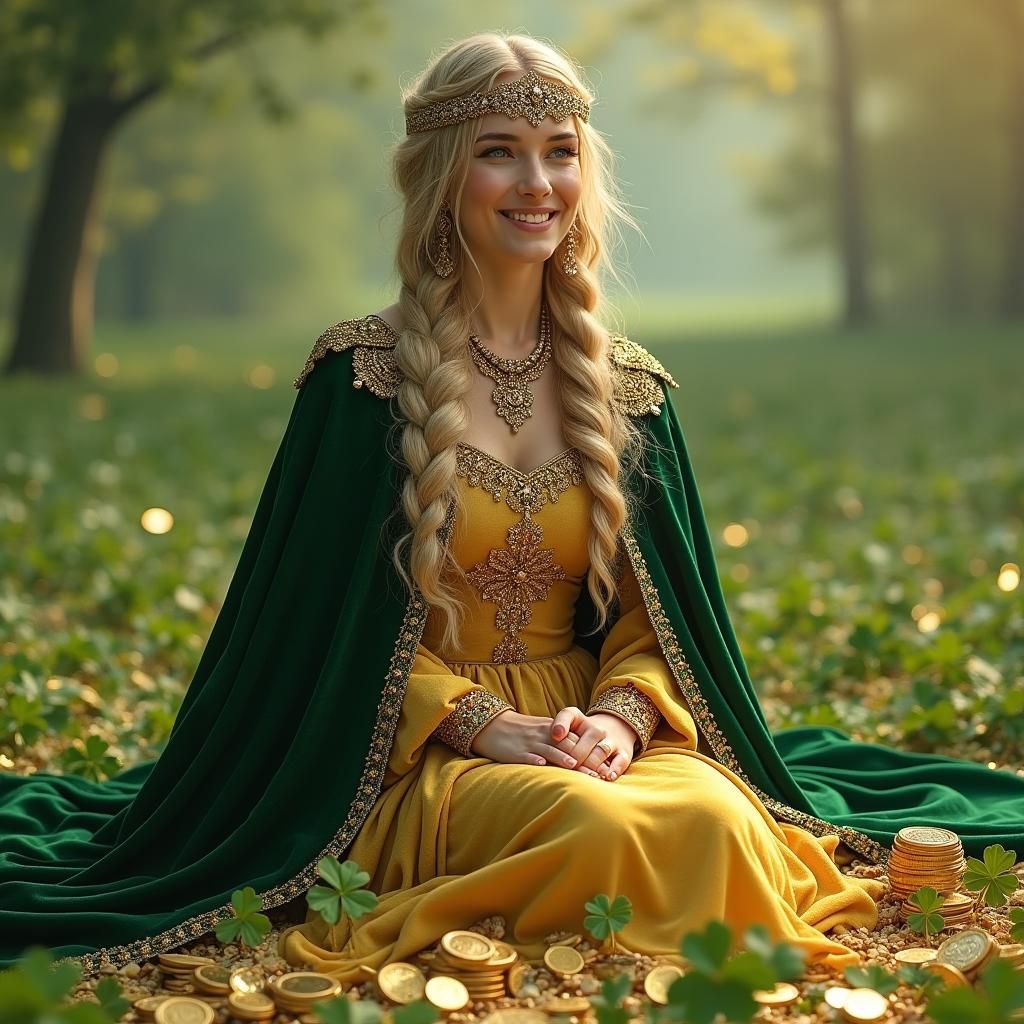 Pilvyte: Lithuanian Goddess of Wealth in Matte Painting