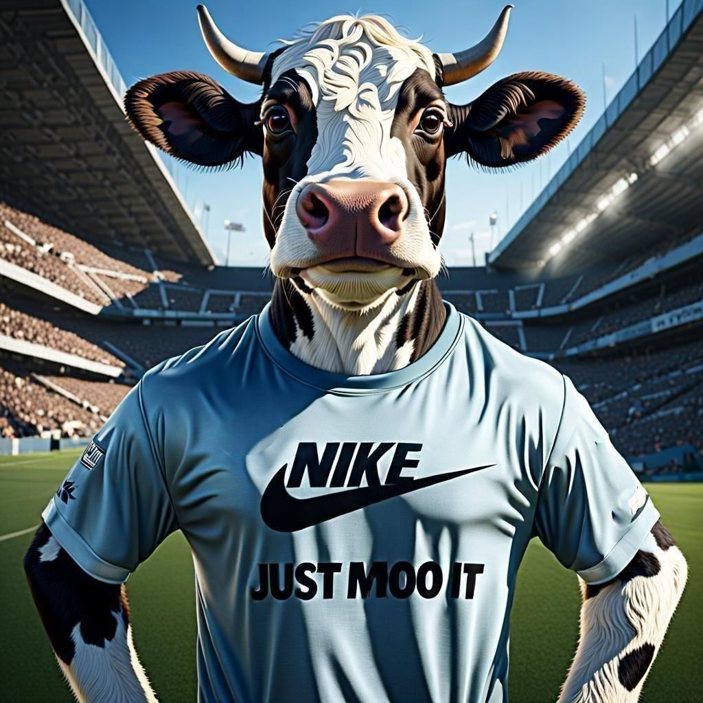 Athletic Cow Promotes Nike in Hyperrealistic Photo