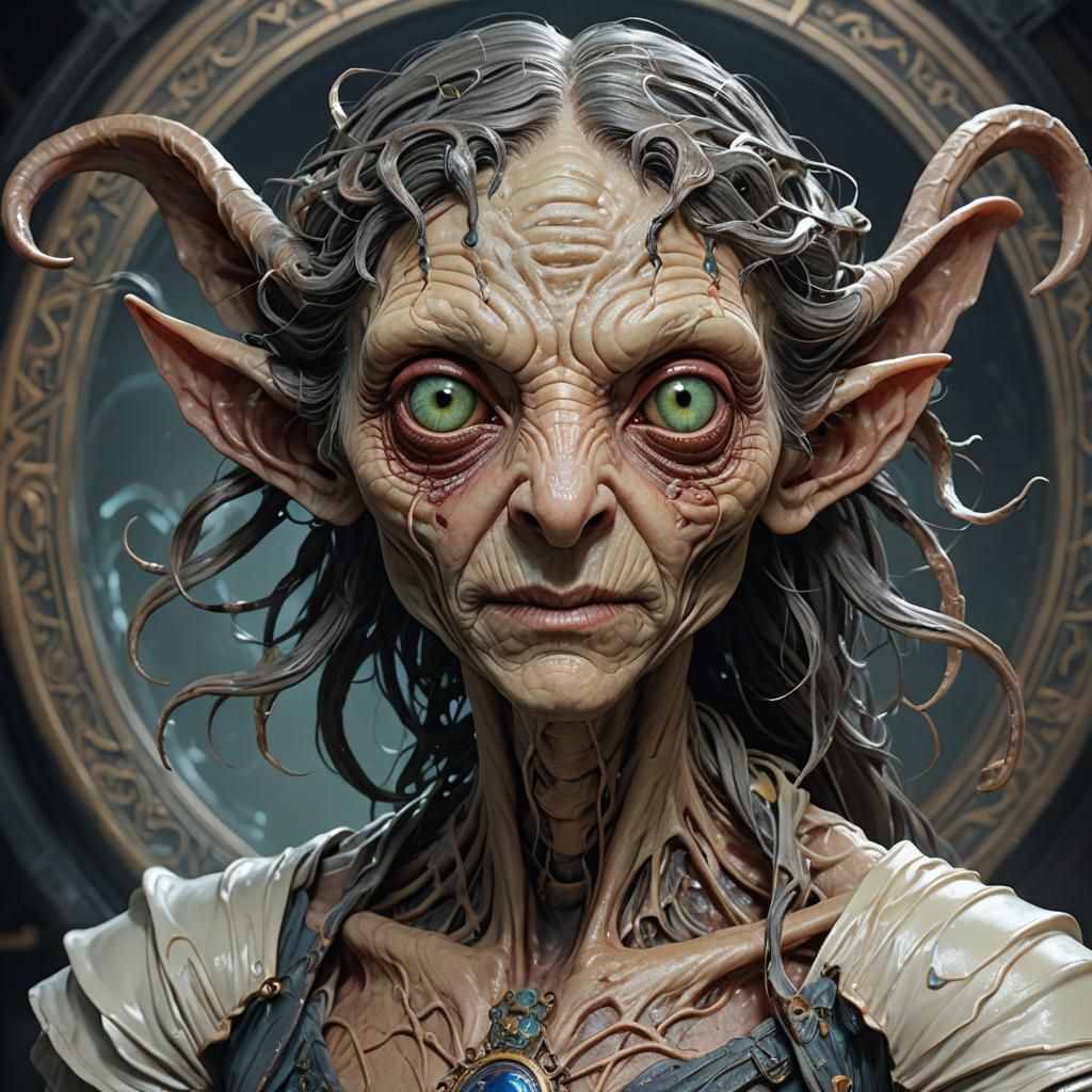 Demonic Porcelain Alien Portrait in Unreal Engine 5