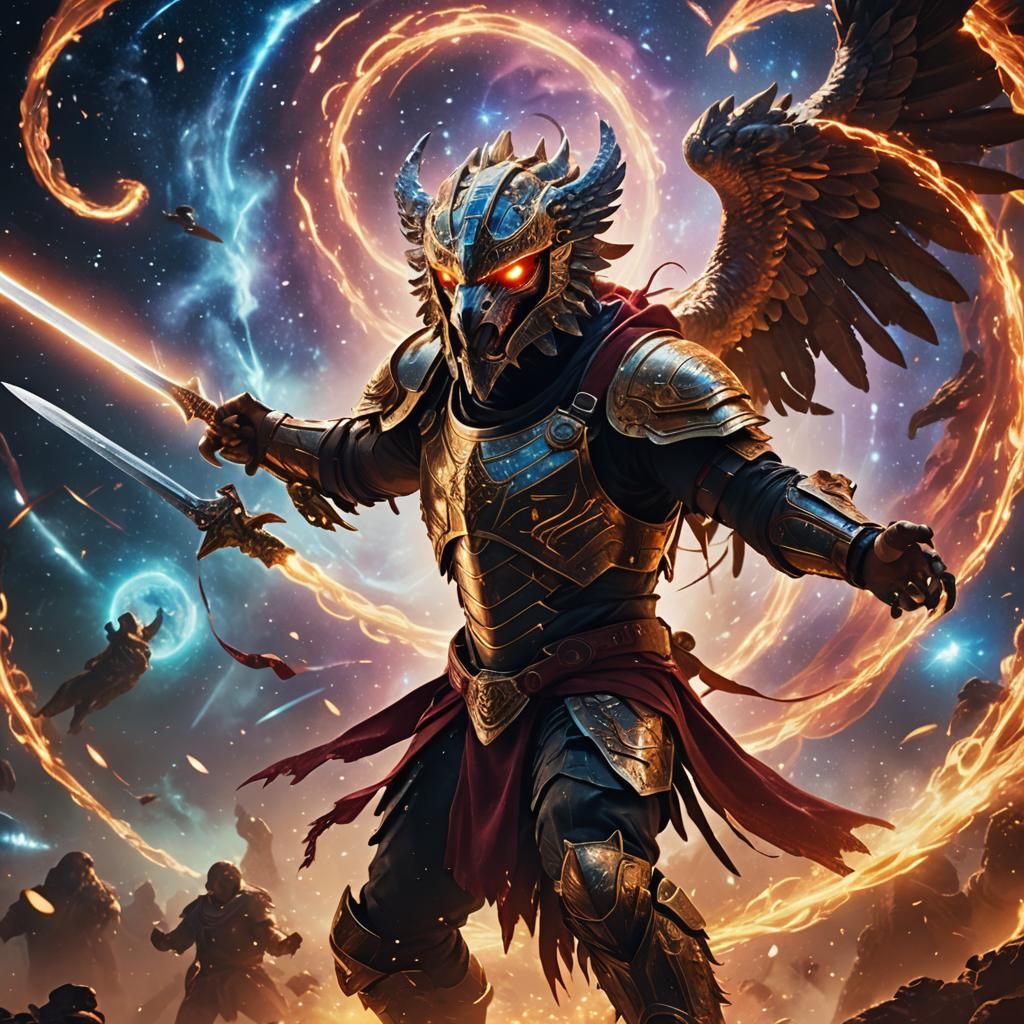 Galactic Gladiator vs Ghostly Griffin in Cosmic Battle