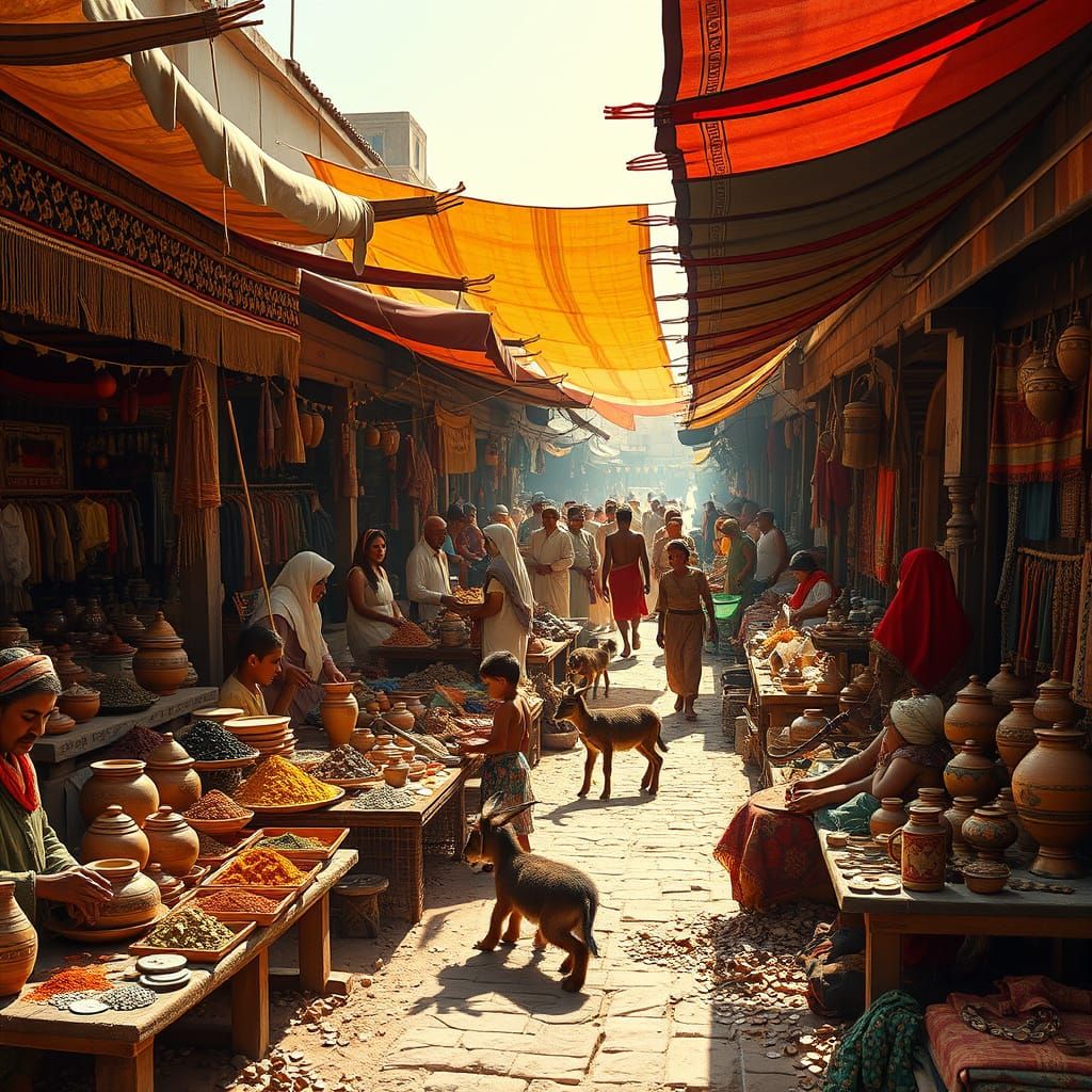Ancient Marketplace Fusion: Egyptian, Mesopotamian, Andean I...