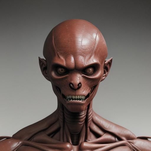 Emaciated Humanoid Figure with Oversized Mouth