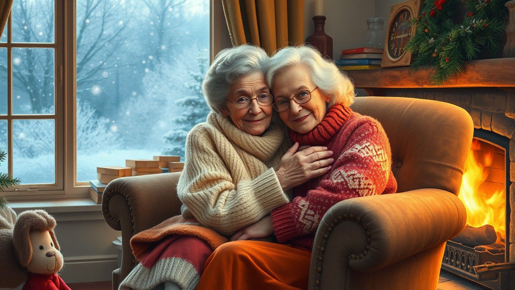 Cozy Embrace by Fireplace, Americana Style