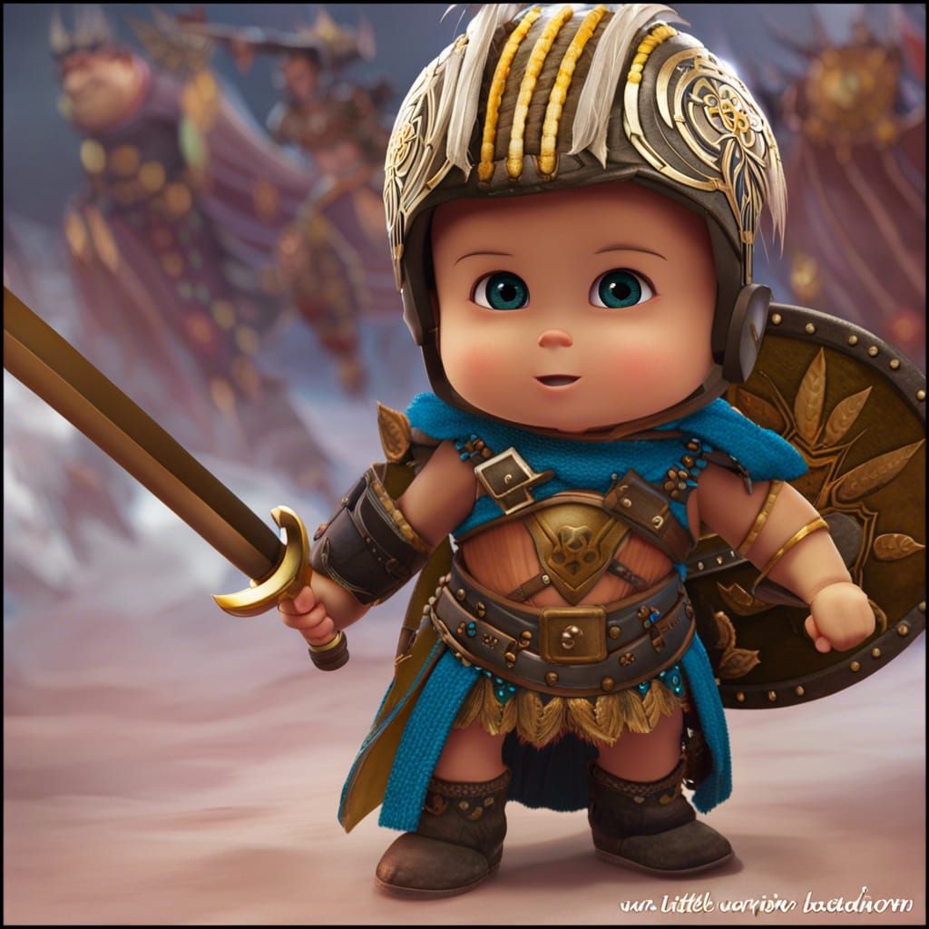 Young Warrior: An AI Generated Image