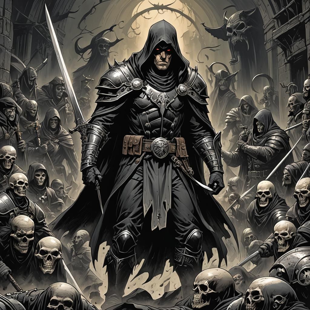 Grimdark Character in Dark Gothic Style