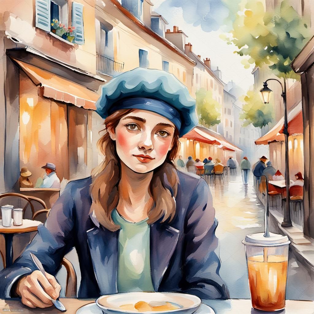 Girl At The Cafe
