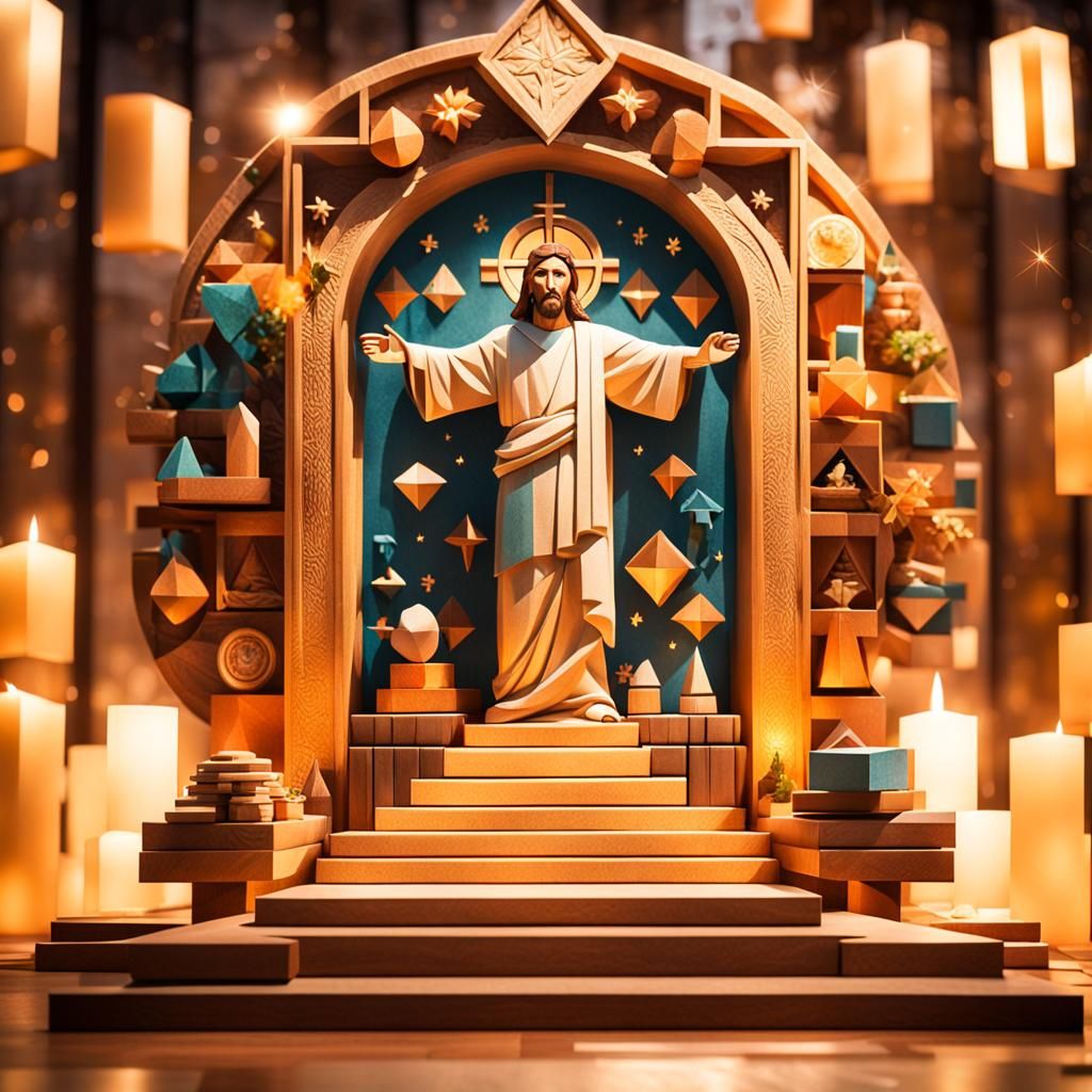 Geometric Jesus Altar: Professional Photography