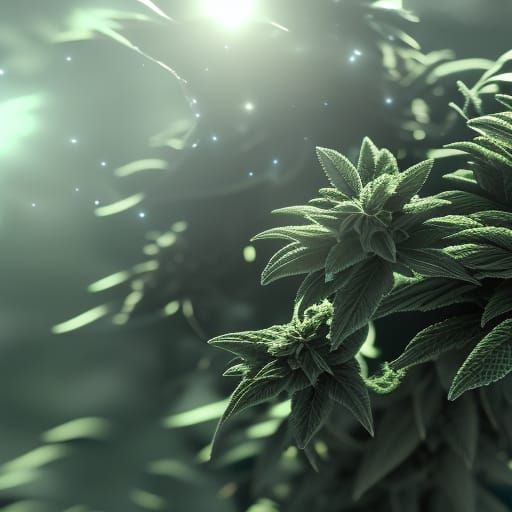 Futuristic Cannabis Joint with Lighter Flame in 8K