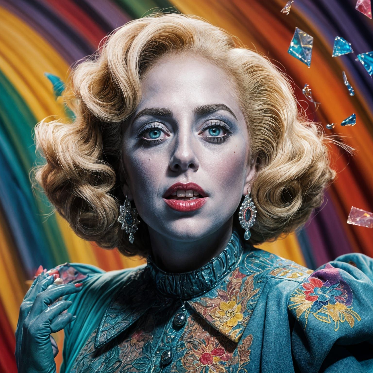 Lady Gaga as Bette Davis: Hyperrealistic Splash Art
