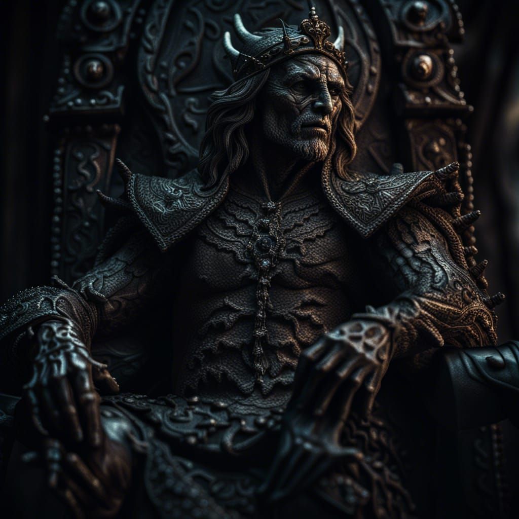 Lonely Devil King in Hyperrealistic Digital Art
