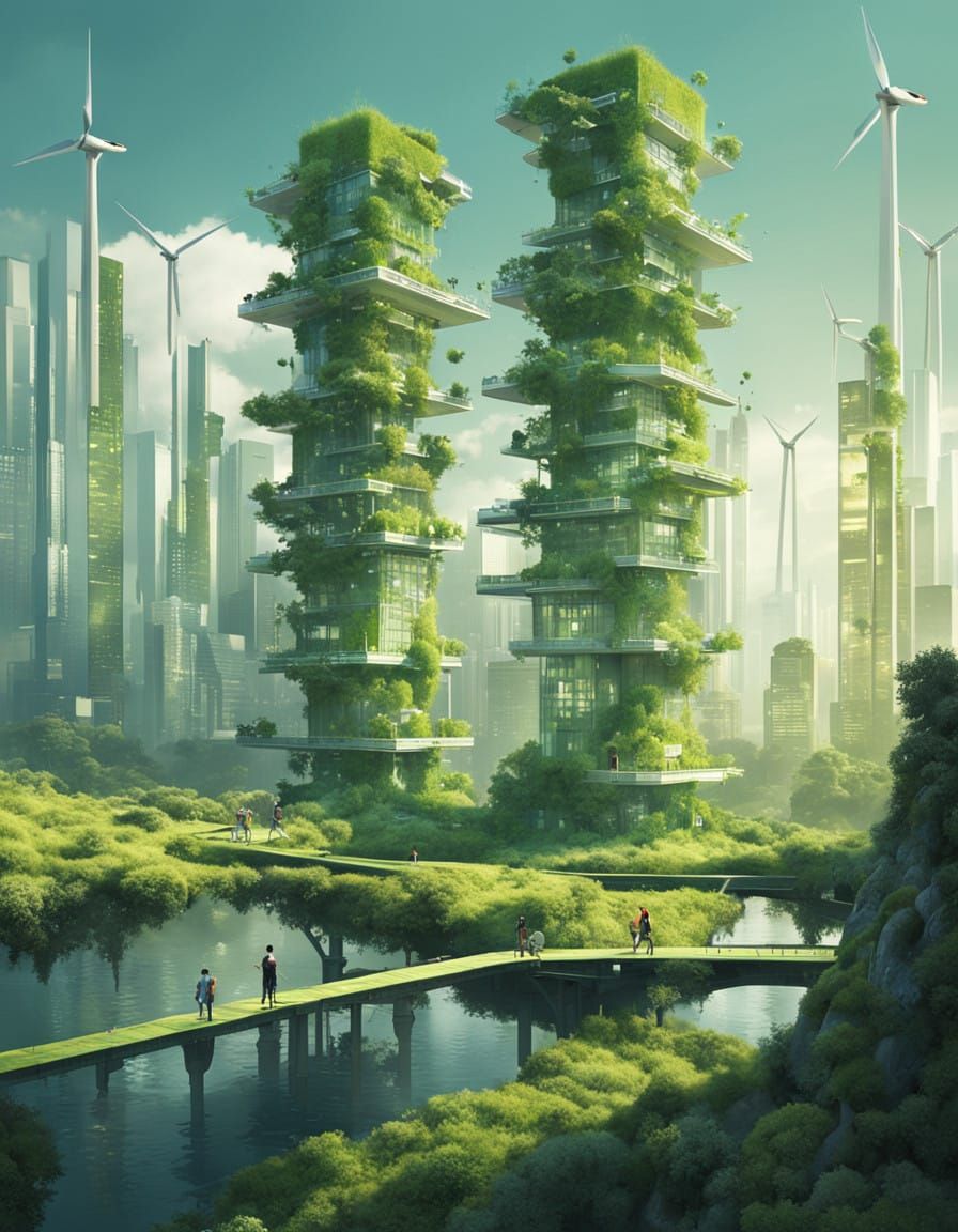 Ethereal Future Metropolis Radiates Sustainable Harmony
