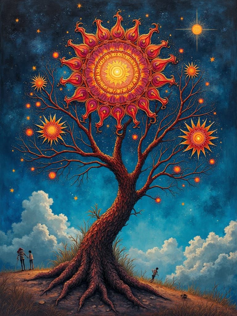 Psychedelic Tree of Life in Deep Space Astral