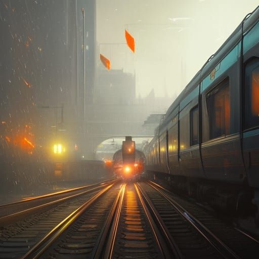 Trains Concept Art in Dynamic Lighting
