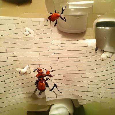 Epic Toilet Paper Beetle Battle Scene