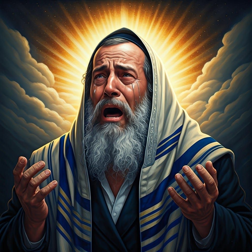 Emotional Ultra-Orthodox Jew in Byzantine Style