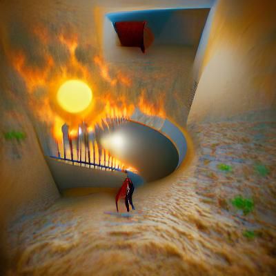 Man Ablaze: A Fiery Digital Rendering