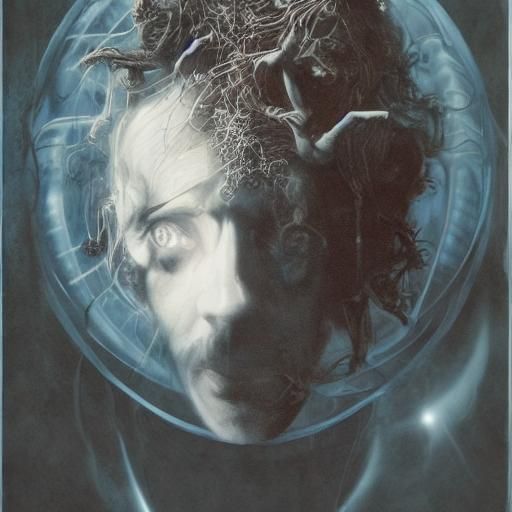 Horror Image in Mixed Media Illustration Style